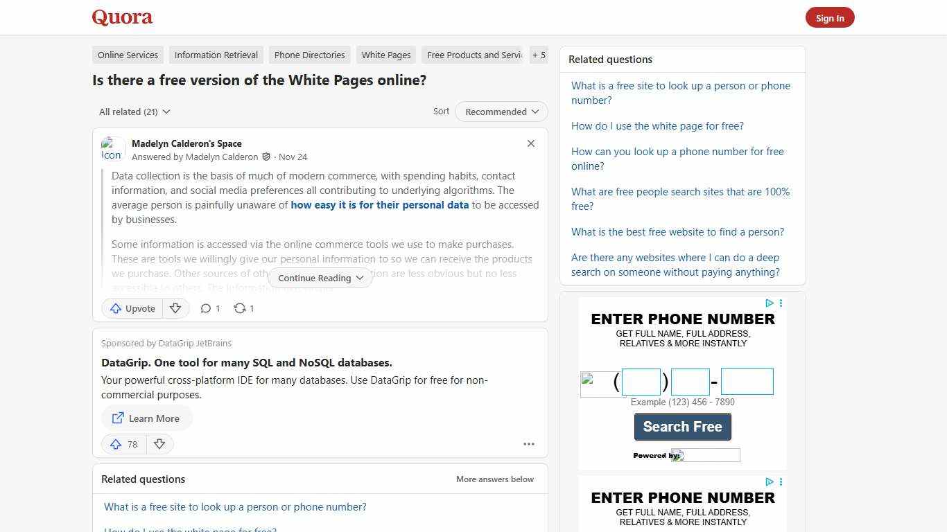 Is there a free version of the White Pages online? - Quora